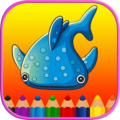 Sea Animals Kids Coloring Pages - Vocabulary Games Icon