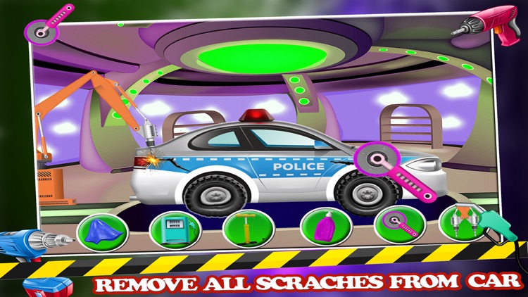 Police Car Repair Mechanic Garage: Service Station