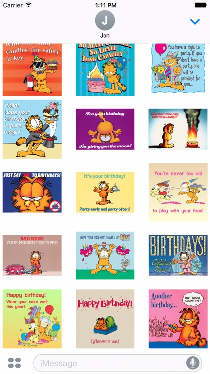 Garfield's Animated Birthday Card Stickers screenshot-3