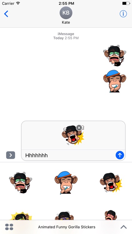 Animated Funny Gorilla Stickers For iMessage