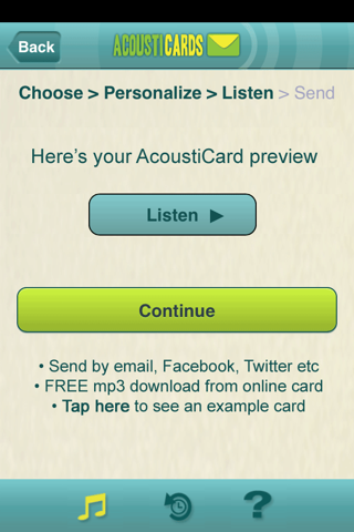 AcoustiCards:Personalized songs, musical greetings screenshot 4