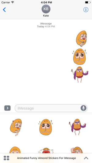 Animated Funny Almond Stickers For iMessage(圖2)-速報App