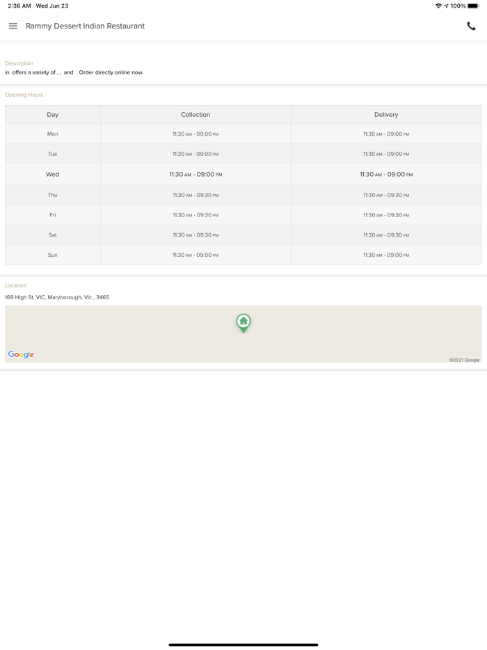Rammy Dessert IndianRestaurant