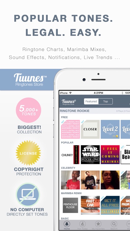 TUUNES™ Ringtones, Music & Text Tones for iPhone