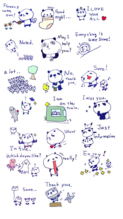 Happy panda stickers!!