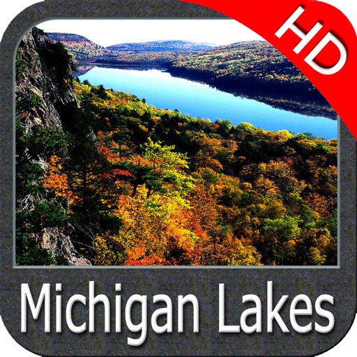 Michigan lakes map HD GPS fishing charts Navigator