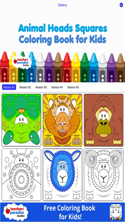 Coloring Book for Kids: Animal Square Heads