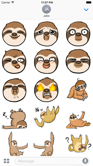 Happy Lazy Sloths Stickers(圖2)-速報App