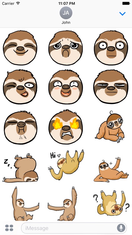 Happy Lazy Sloths Stickers
