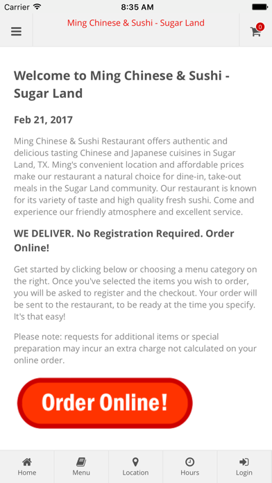 How to cancel & delete Ming Chinese & Sushi from iphone & ipad 1