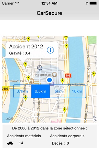 CarSecure : Zones accidentogènes identifiées! screenshot 2