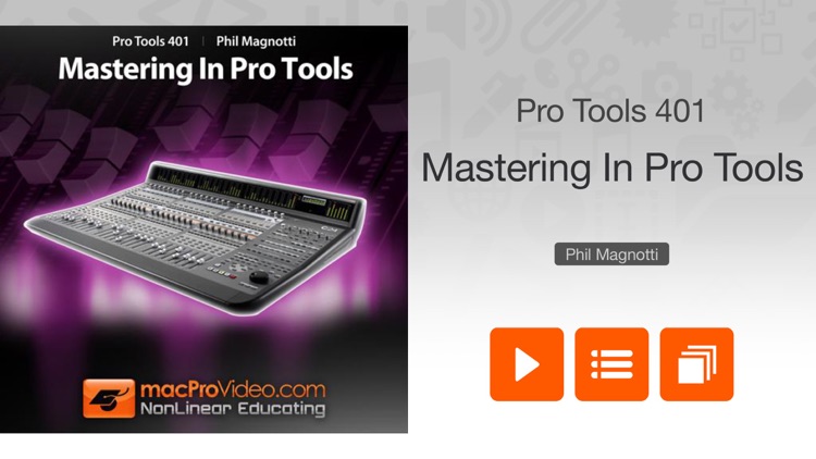 Course For Pro Tools 8 401- Mastering In Pro Tools screenshot-0
