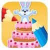 Coloring Games Page Bunny And Cake Version