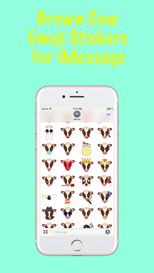 Brown White Cow Emoji Stickers(圖1)-速報App