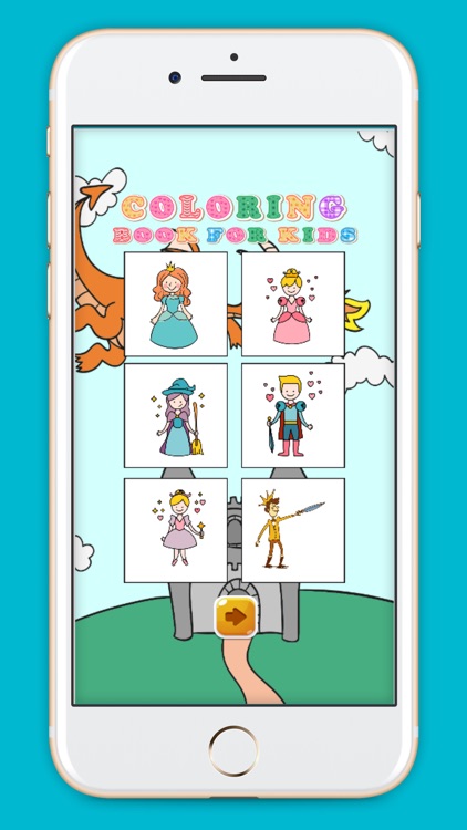 Princess & Fairy tale Coloring Book game for kids