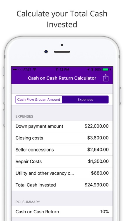 Cash On Cash Return Calculator
