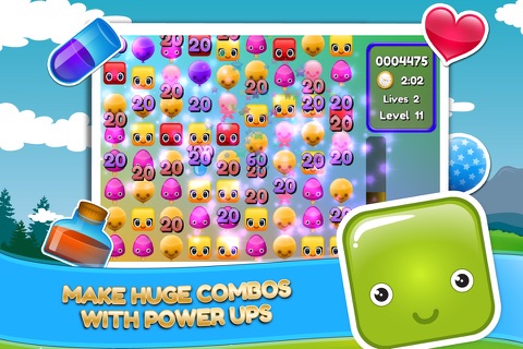 Gummy Match Puzzle : Pop and drop 3 bunny jellies! screenshot 3
