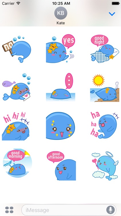 Wolee, the cute little whale for iMessage Sticker