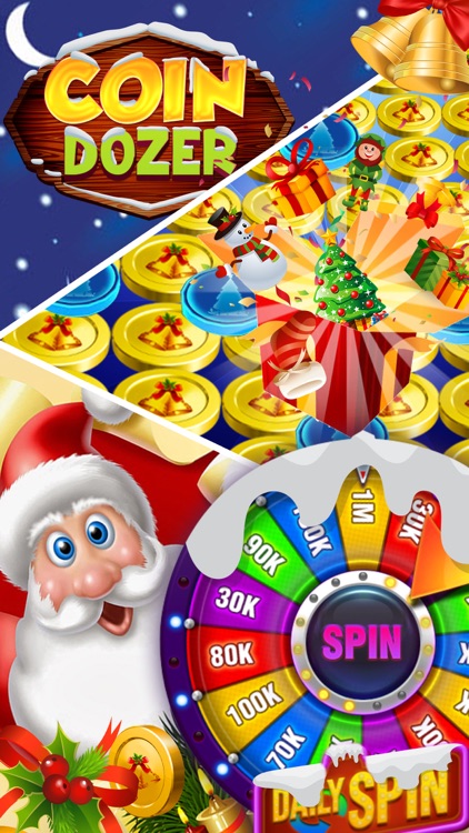 Golden Coin Dozer Pusher Machine :Christmas Casino