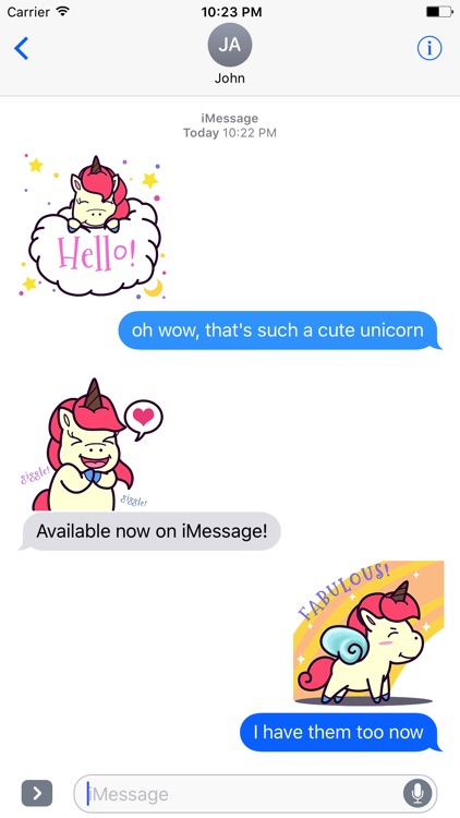 Animated Pink Unicorn Stickers