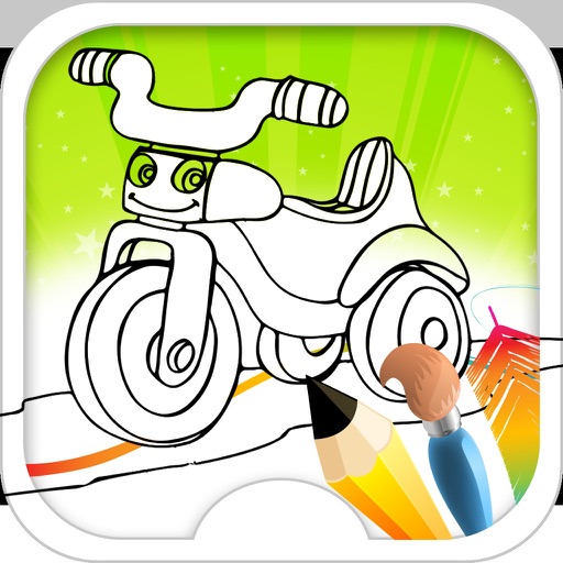 Coloring Book For Kids Bike Icon