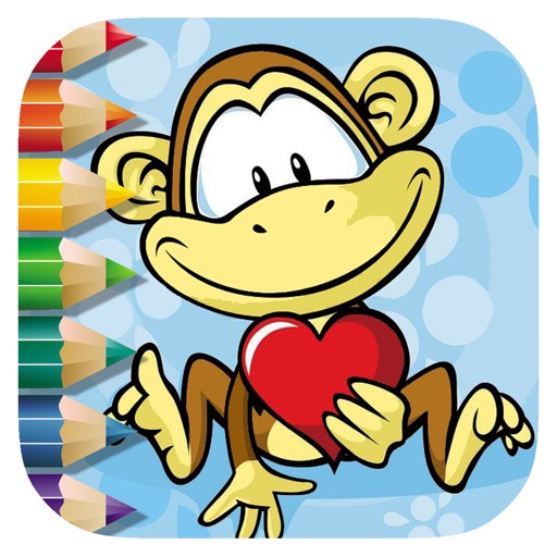 Monkey Game Coloring Page For Kids Edition iOS App
