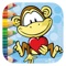 Monkey Game Coloring Page For Kids Edition