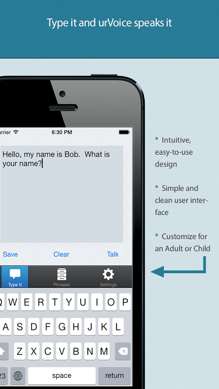 urVoice AAC – Text to speech with type and talk