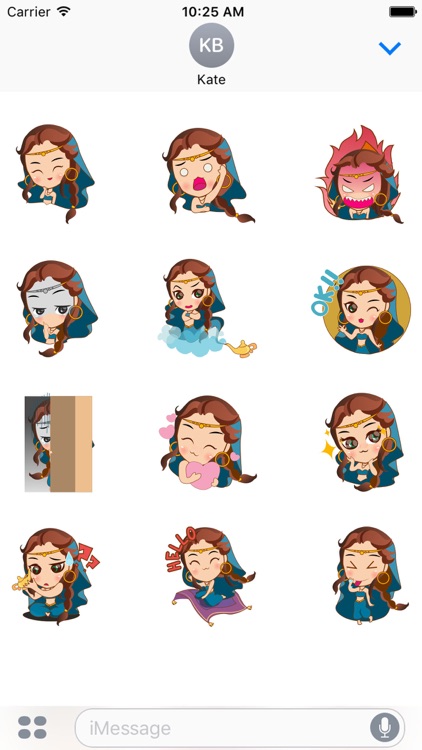 Cute arabian princess for iMessage Sticker