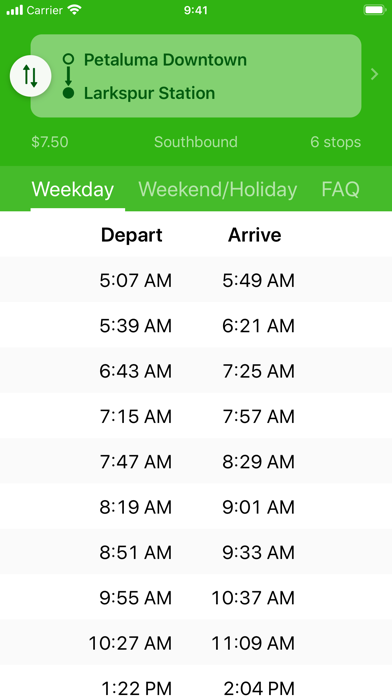 Wye · SMART Train Schedules screenshot 3