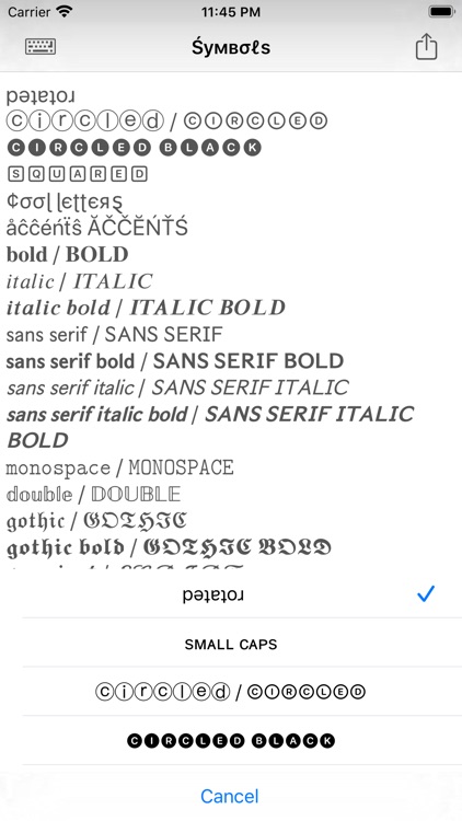 Special Symbols: Keyboards