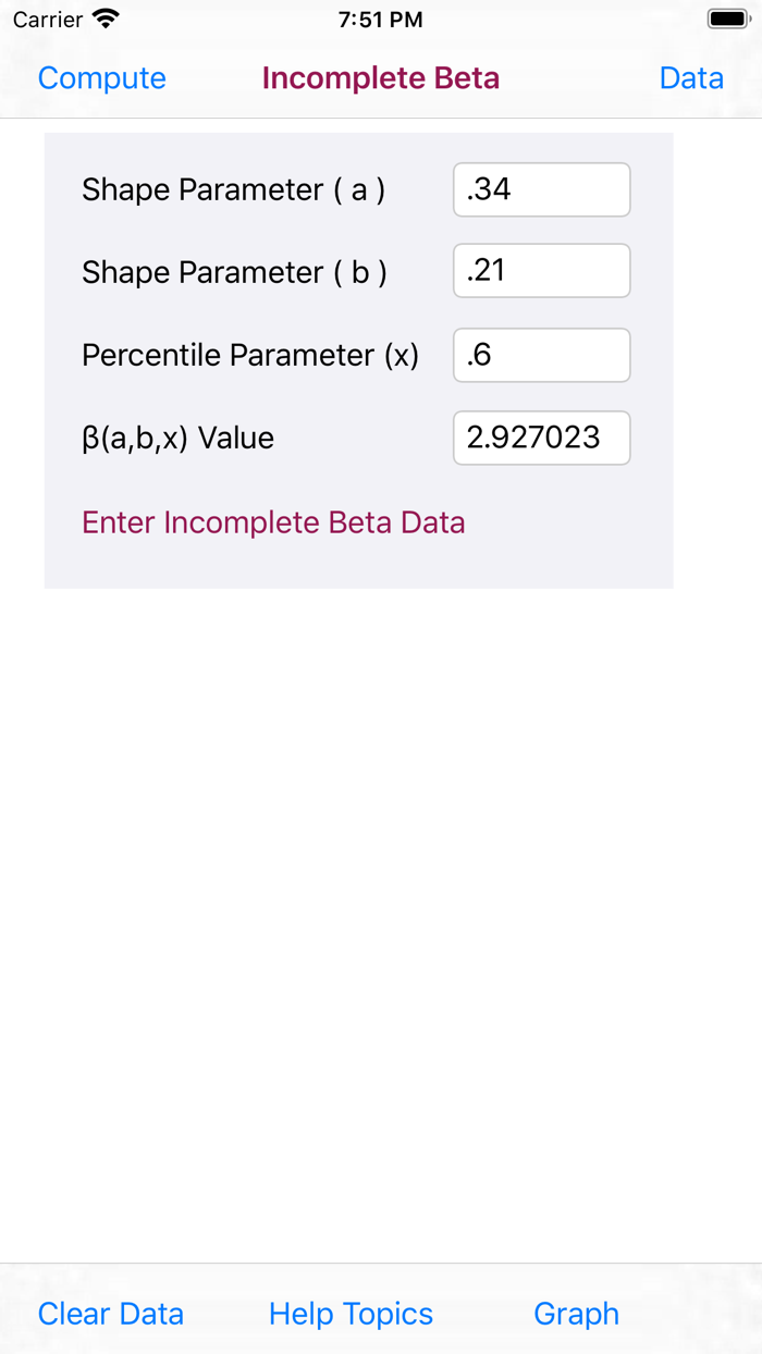 Incomplete Beta Function Calc