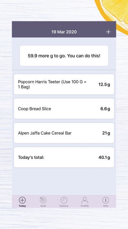 Fiber Intake Tracker