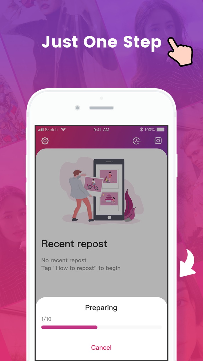 Repost For Instagram ⁺