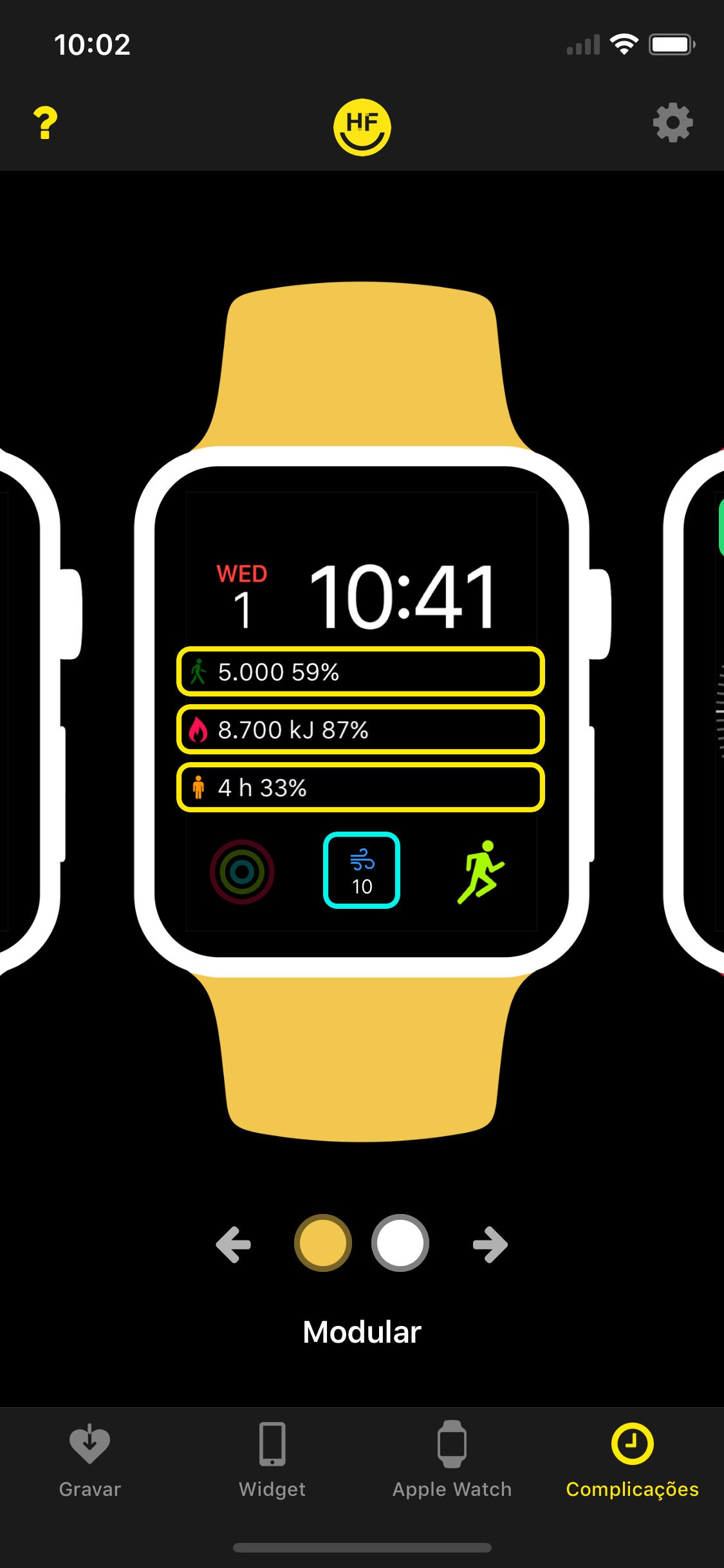 Screenshot do app HealthFace