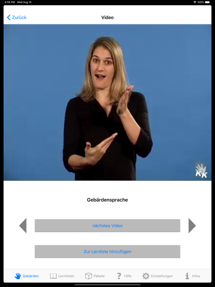 Gebärdensprache Wörterbuch Ges