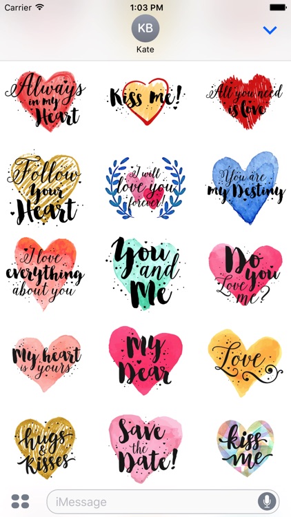 Animated Love Quotes Stickers by APPBUBBLy