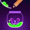 Happy Slime - Draw lines so that the slimy falls into the jar