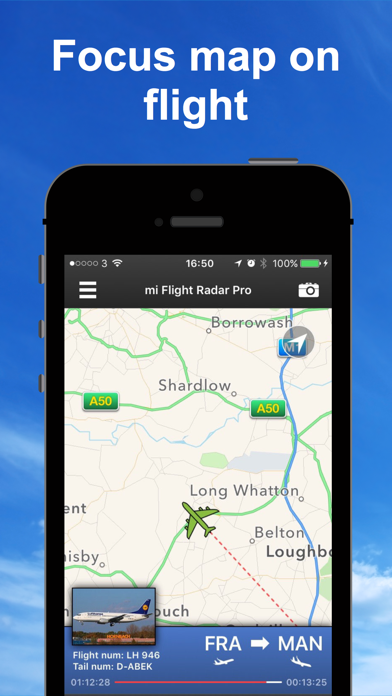 Screenshot of Flight Radar aerei in volo 244