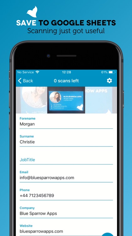 Sparrow Scan: Business Card screenshot-4