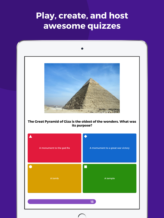 How could you use Kahoot quizzes to support, challenge and assess