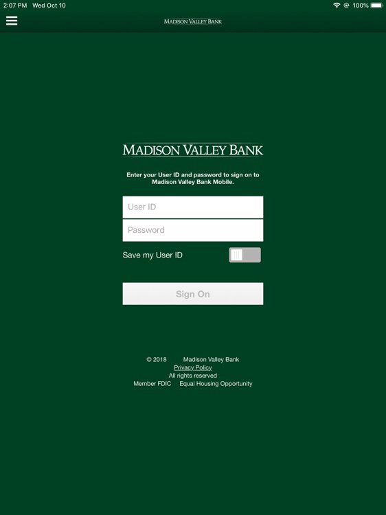 Madison Valley Bank for iPad