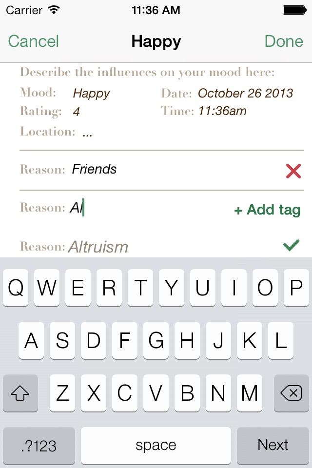 Happiness Mood Journal screenshot 3