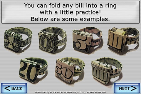 Dollar Ring Origami screenshot 2