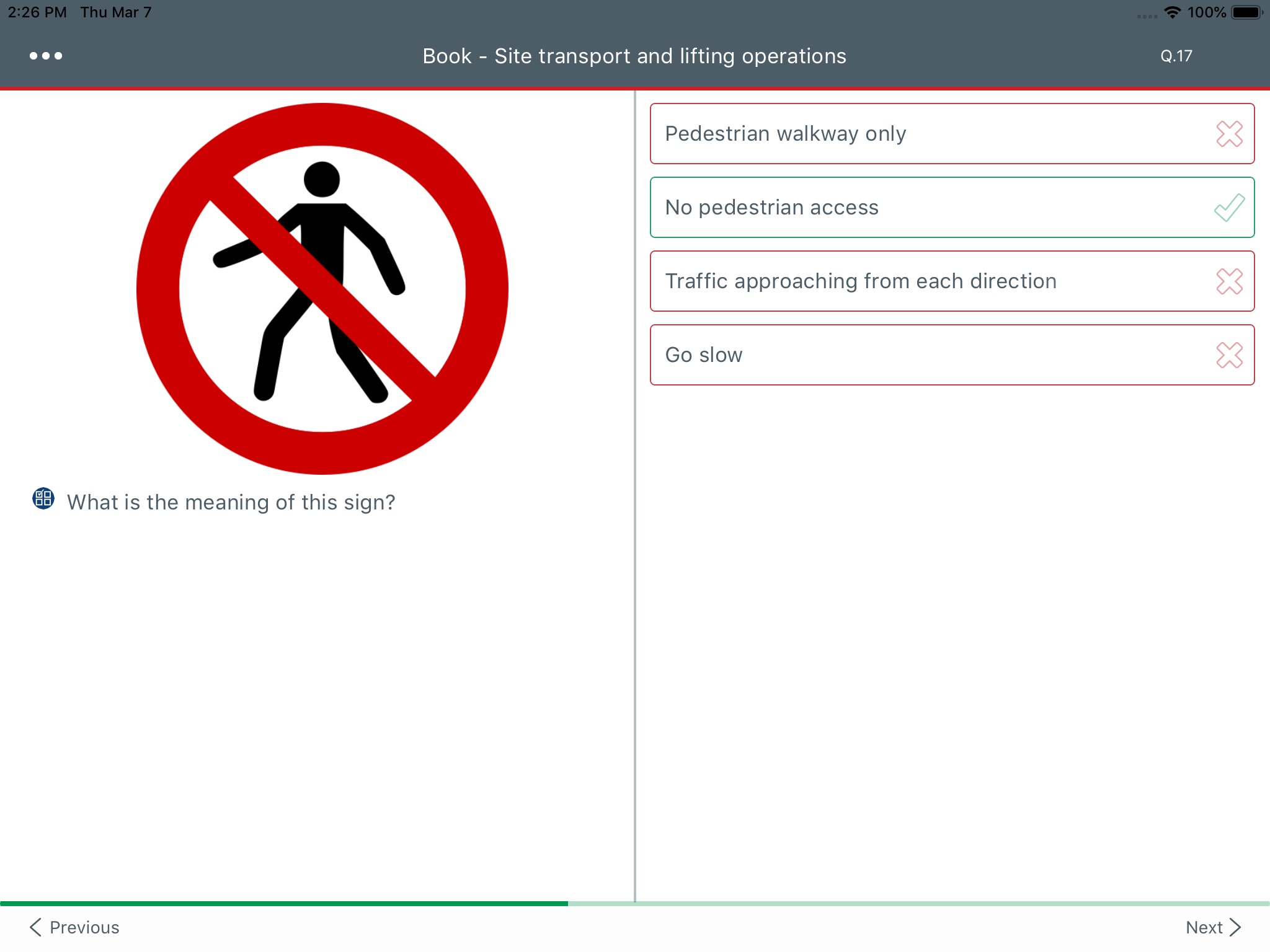 CITB Op/Spec HS&E test screenshot 2