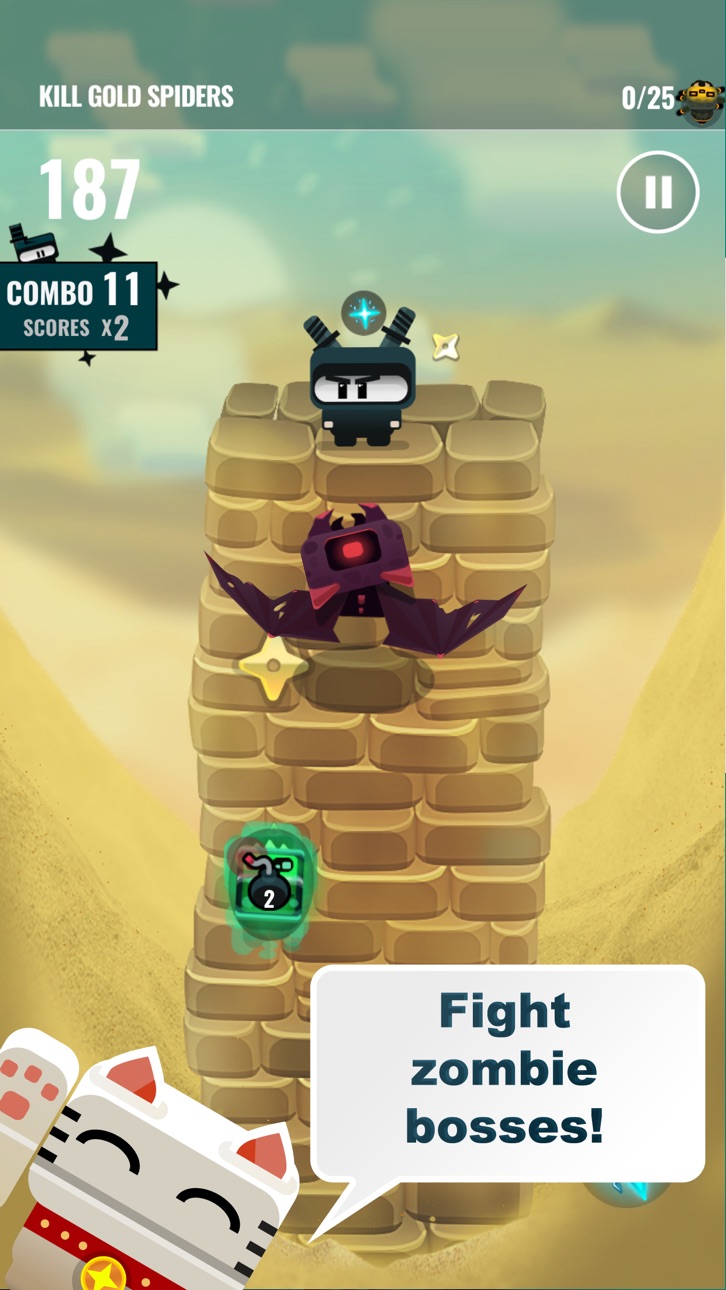 Ninja Dude vs Zombies 2 - Free Hack screenshot 5 - iOS game interface