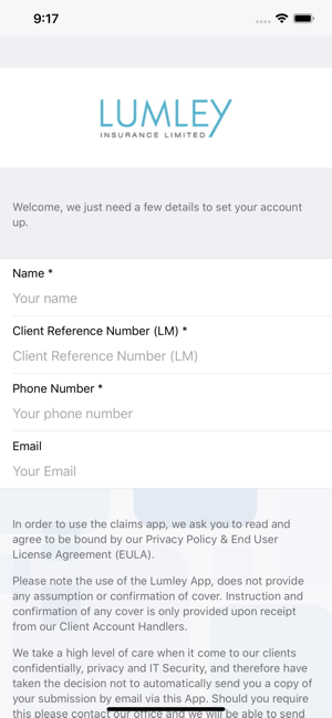 Lumley Insurance Claims App