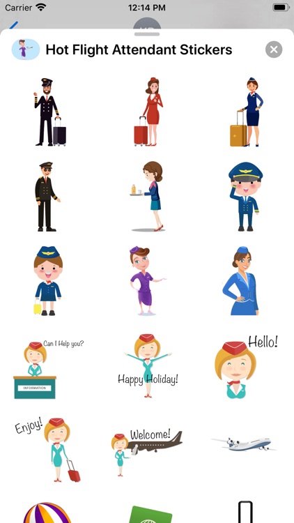 Hot Flight Attendant Stickers