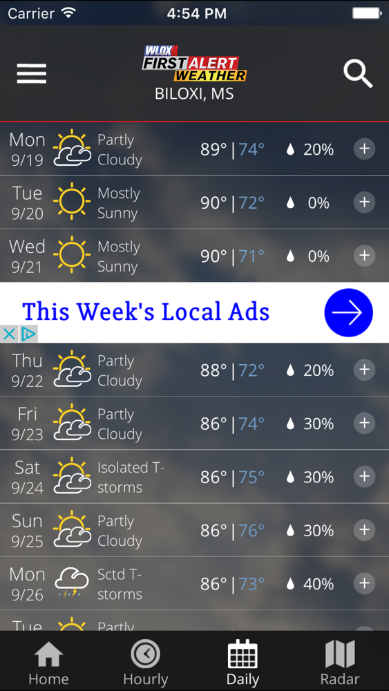 WLOX Weather App for iPhone Free Download WLOX Weather for iPad