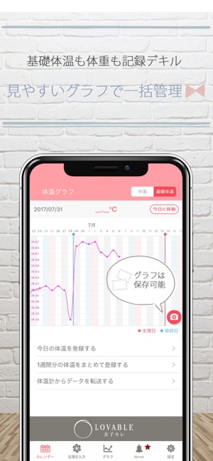 女子カレlovable 生理日管理カレンダー をapp Storeで